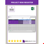 Project Management Risk Register example document template 