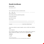 Death Certificate example document template