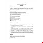 Java Developer Resume example document template