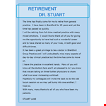 Retirement Announcement Template - Create Memorable Retirement Announcements example document template