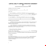 Create an LLC Operating Agreement with Our Template example document template