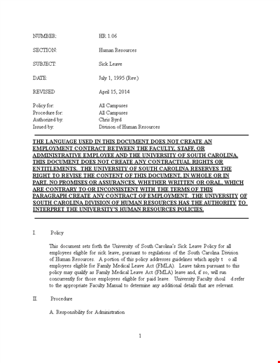 Leave of Absence Template to HR