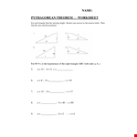 Pythagorean Theorem Answersheet example document template