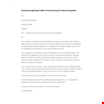 Electrical Engineer Job Application Letter Template - Apply to Your Dream Company example document template