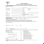 Notice Of Termination In Word example document template