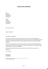 Application letter for a job vacancy