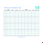 Monthly Running Log Template example document template