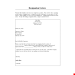Resignation Notice: Free Download of Email Resignation Letter to Supervisor Example (PDF) example document template