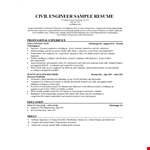 Civil Engineering Resume Format example document template
