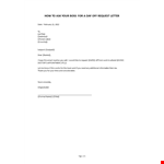 Day off Request Letter example document template