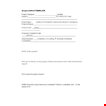 Effective Scope of Work Template for Projects: Financial & Scholarship Impact example document template