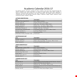 Printable Weekly Academic Calendar | Monday-Friday | Session Classes example document template 