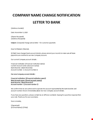 Company Name Change Letter Format To Bank Onvacationswall