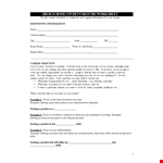 High School Work Resume - Position, Skills, Present - Download in PDF example document template