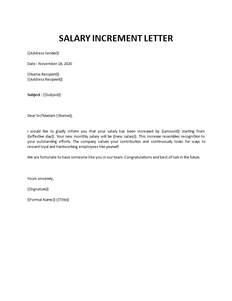 Request For Raise Letter Template