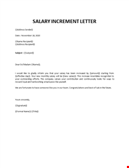 Salary Increment Letter Format From Employer