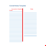 Capture & Organize Notes Efficiently with Cornell Notes Template - Words example document template