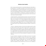 Personal Essay Example example document template 