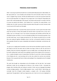 Personal Essay Example