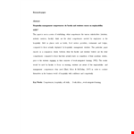 Hospitality Management Abstract example document template