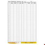 Printable Youth Workout Log example document template