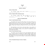 Corporate Bylaws: Guidelines for Board Meetings and Director Roles | Corporation example document template