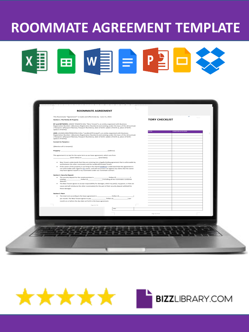 roommate agreement template Main Image roommate agreement template template