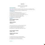 Electrical Maintenance Resume example document template