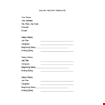Salary History Template - Manage and Present Your Salary History with Ease example document template