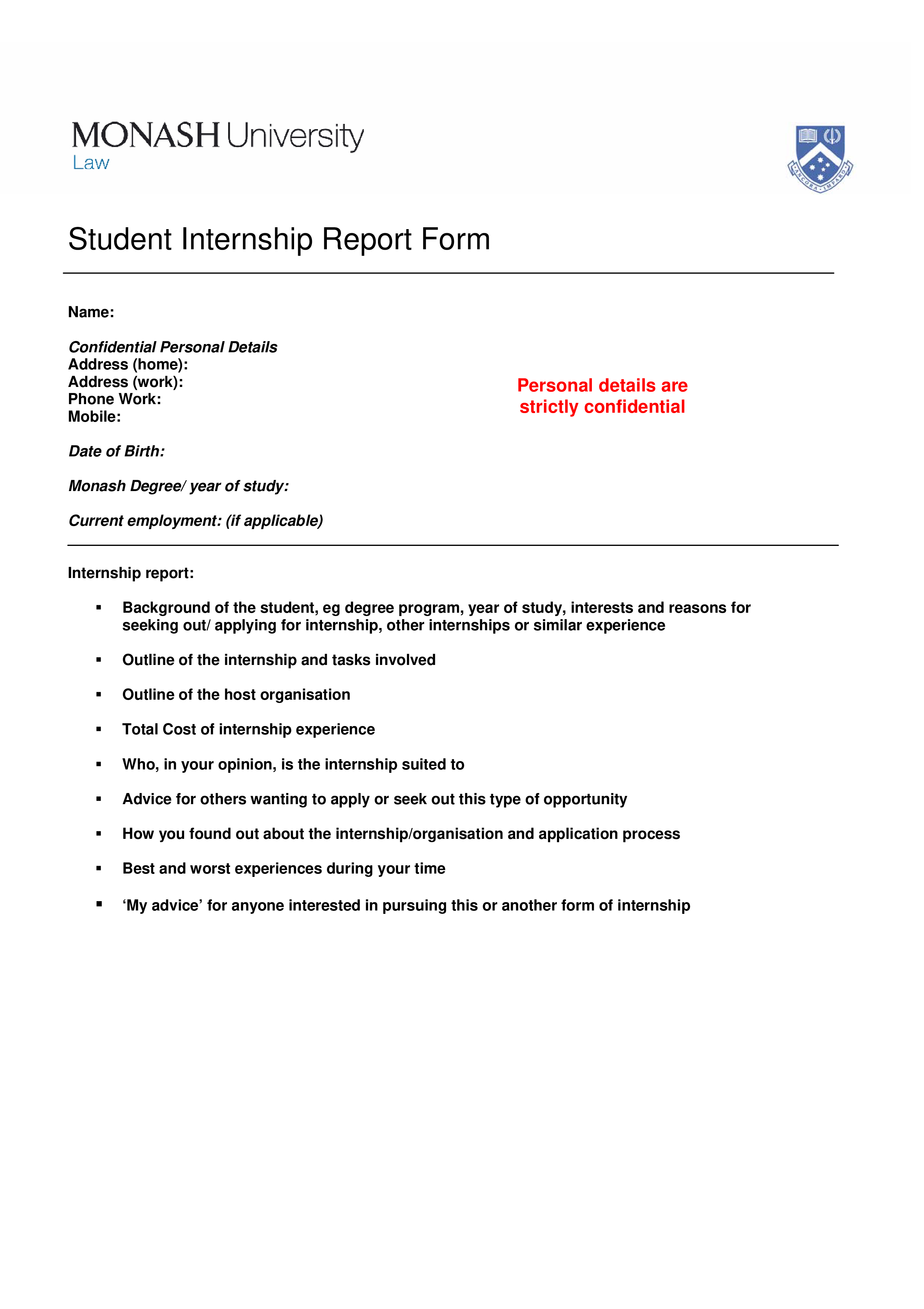 Student Internship Report student-internship-report