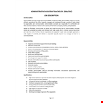 Administrative Assistant Bachelors Degree Job Description example document template