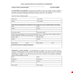Registrationemergency example document template