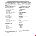 Yearly Work Schedule example document template