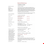 General Academic Resume Template example document template