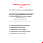 Christian Reflective Essay Outline Template - Explaining the Service Essay example document template