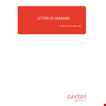 Legal Demand Letter Template - Professional Centre | Caxton example document template