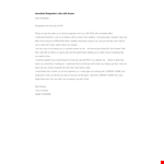 Immediate Resignation Letter With Reason example document template