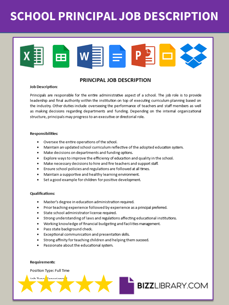 principal job description template