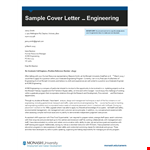 Engineering Job Application Cover Letter example document template