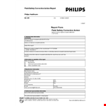 Field Version Corrective Action Report | Action National | Philips example document template