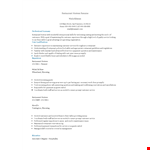 Restaurant Hostess Resume example document template