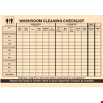 Printable Bathroom Cleaning Checklist example document template