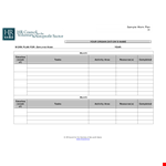 Work Plan example document template