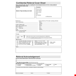 Confidential Refferal Cover Sheet Example example document template