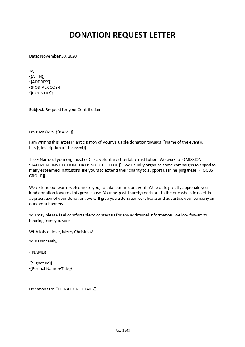 Donation request letter Donation request letter