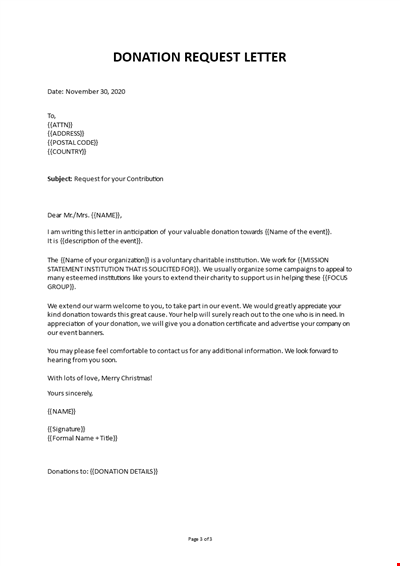 Donation request letter