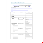 School Council Agenda example document template
