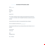 Get a Promotion or Increment with a Professional Promotion Letter example document template