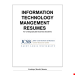 Experienced IT Resume - Highlighting Your Business Experience & Skills | Louis example document template