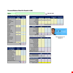 Personal Household Balance Sheet example document template